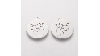 copy of Pendentif feuille en acier inoxydable plaqué or 18k
