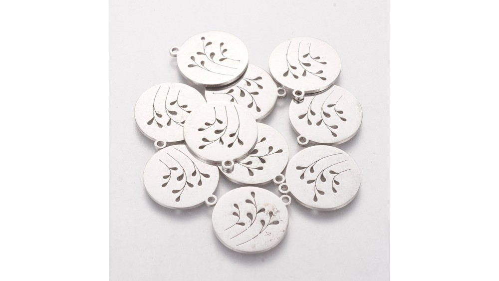 Pendentif fleur en acier inoxydable