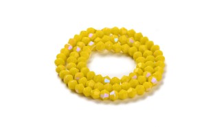 Perles toupie verre en 4mm jaune AB