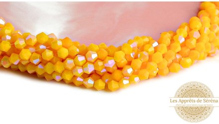copy of Perles toupie verre en 4mm jaune AB