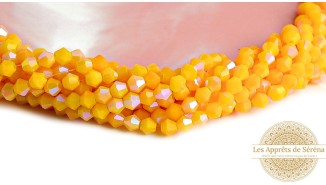 copy of Perles toupie verre en 4mm jaune AB