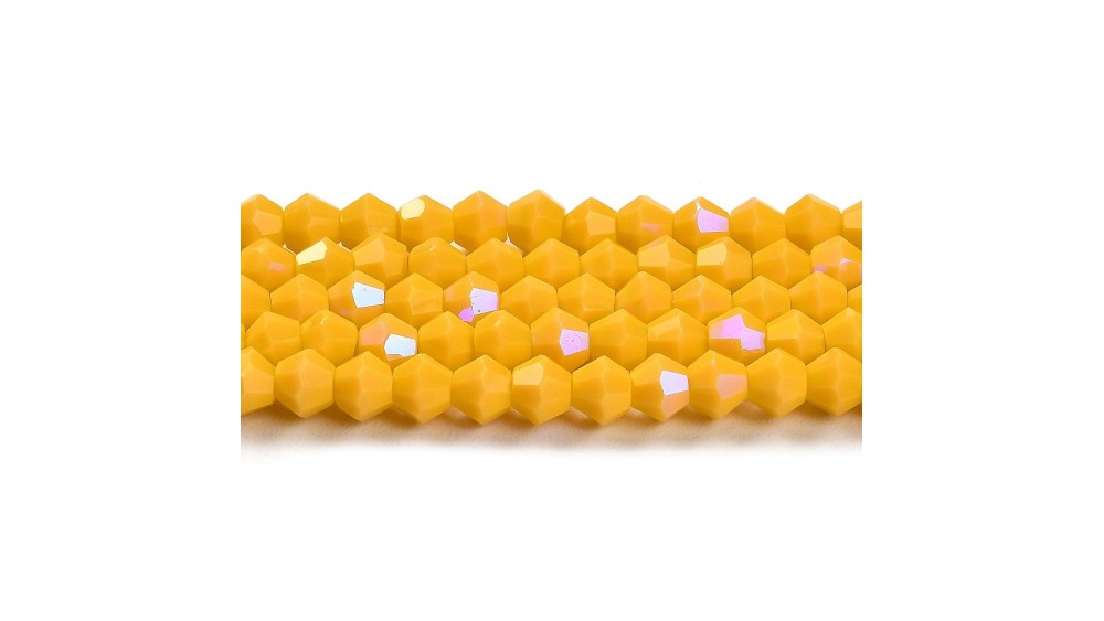 copy of Perles toupie verre en 4mm jaune AB