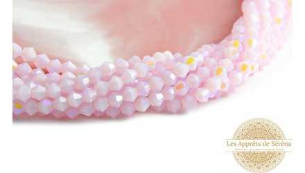 toupie verre en 4mm rose AB