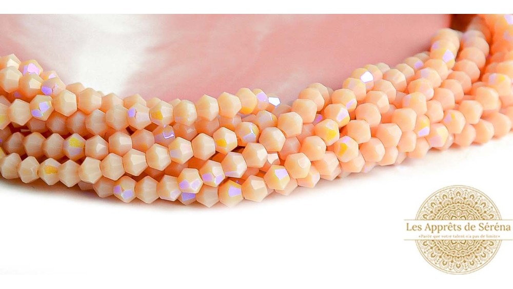 Perles toupie verre en 4mm