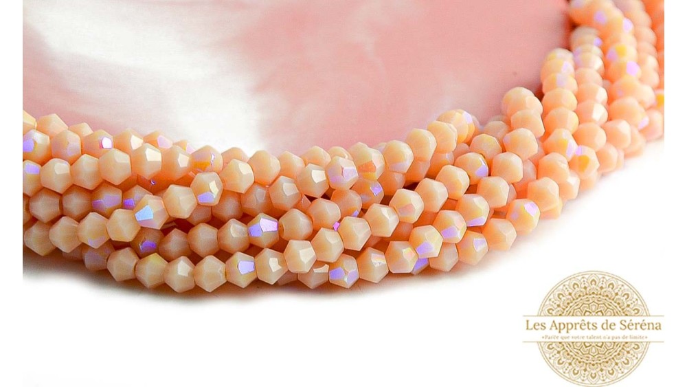 copy of Perles toupie verre en 4mm jaune AB