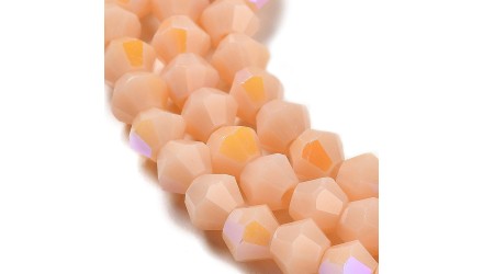 Perles toupie verre en 4mm rose