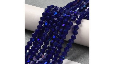 toupie verre en 4mm bleu foncé AB