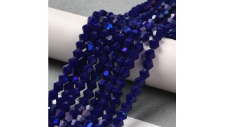 toupie verre en 4mm bleu foncé AB