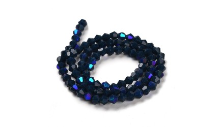 toupie verre en 4mm bleu indigo