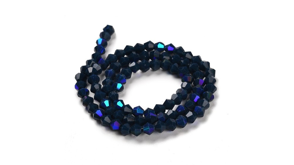 toupie verre en 4mm bleu indigo