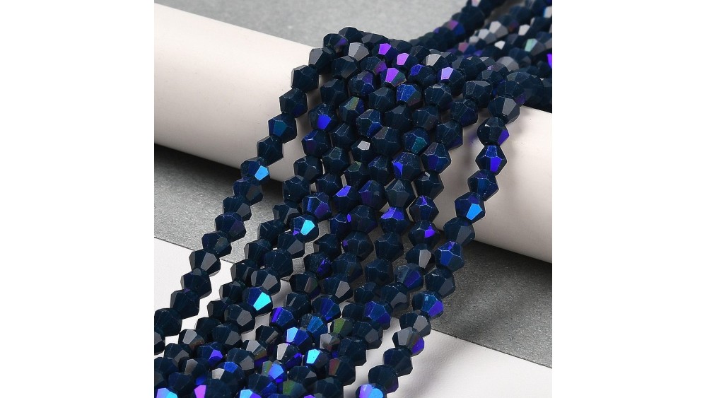 toupie verre en 4mm bleu indigo AB