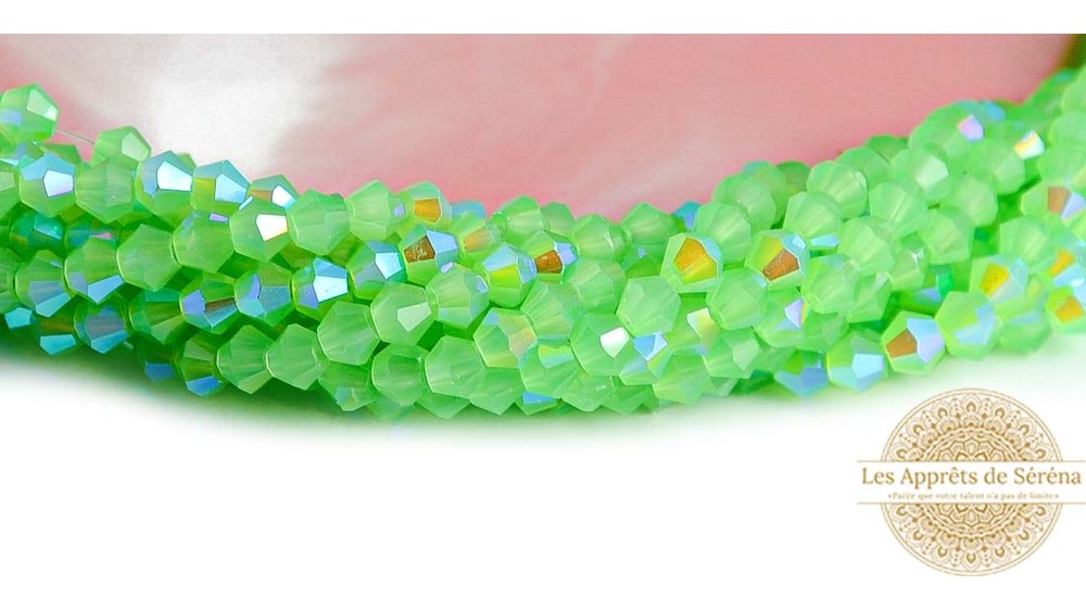 Perles toupie verre en 4mm