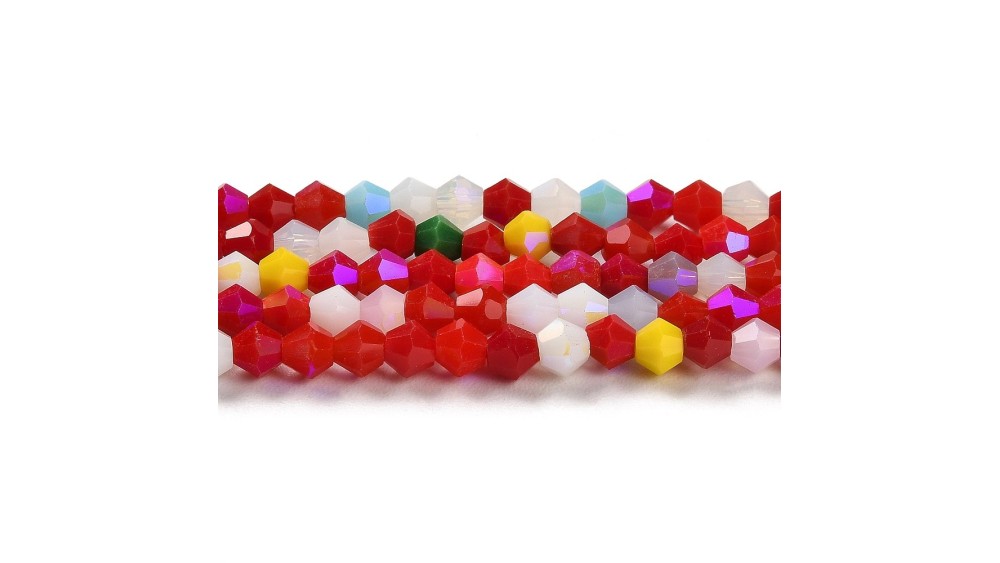 Perles toupie verre en 4mm