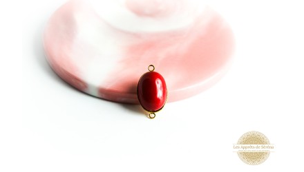 Cabochon 13x18mm en jaspe rouge cerise