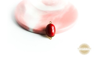 Cabochon 13x18mm en jaspe rouge cerise