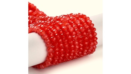 Perle verre opale à facettes 4x3mm