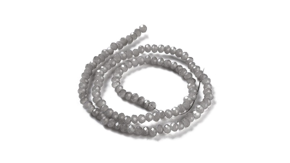 Perle verre opale à facettes 4x3mm