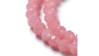 copy of Perle verre opale à facettes 4x3mm rose poudré