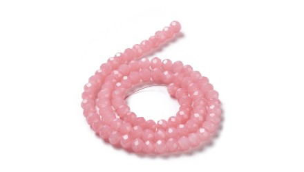 copy of Perle verre opale à facettes 4x3mm rose poudré