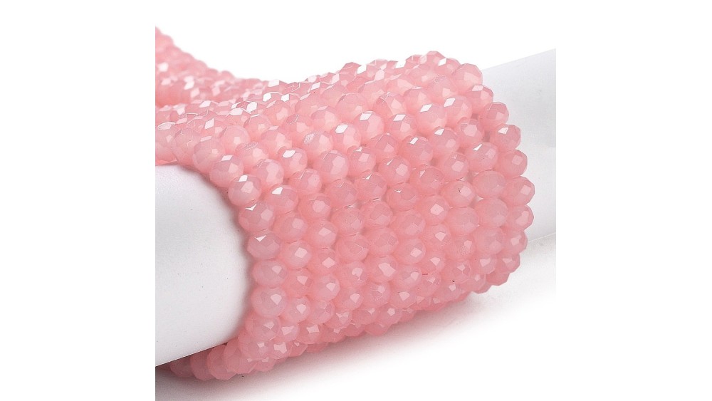 facettes 4x3mm rose poudré