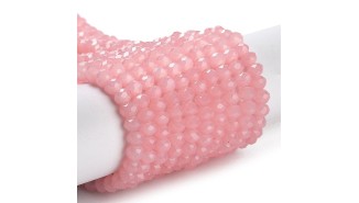 copy of Perle verre opale à facettes 4x3mm rose poudré