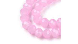 copy of Perle verre opale à facettes 4x3mm rose poudré