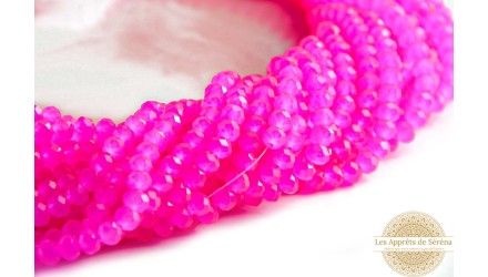 facettes 4x3mm fuchsia