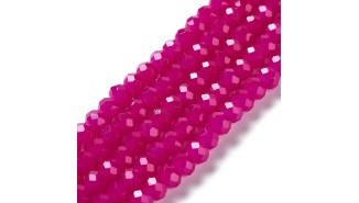 Perle verre opale à facettes 4x3mm