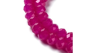 Perle verre opale à facettes 4x3mm rose