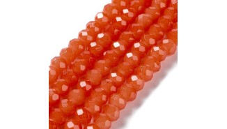 copy of Perle verre opale à facettes 4x3mm rose poudré