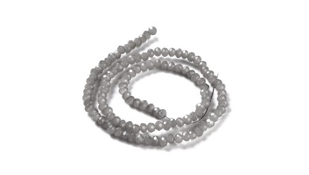Perle verre opale à facettes 4x3mm