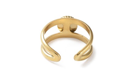 copy of Bague support rectangle pour cabochon 4mm acier plaqué or 18K