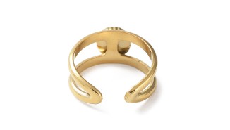 copy of Bague support rectangle pour cabochon 4mm acier plaqué or 18K