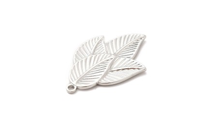 Pendentif feuille en acier inoxydable argent pendentif collier
