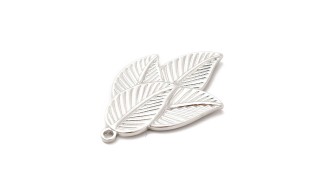 Pendentif feuille en acier inoxydable argent pendentif collier