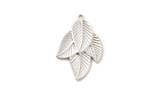 Pendentif feuille en acier inoxydable argent pendentif collier