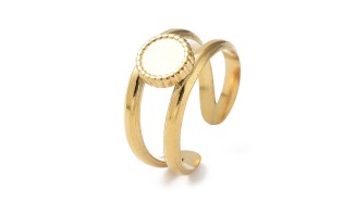 copy of Bague support rectangle pour cabochon 4mm acier plaqué or 18K