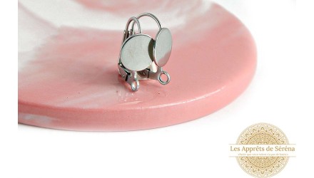 Support dormeuse acier à coller pour cabochon pour création de bijoux