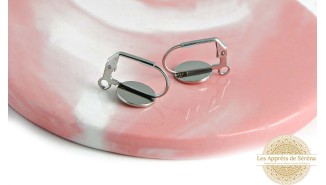 Support dormeuse acier à coller pour cabochon pour création de bijoux