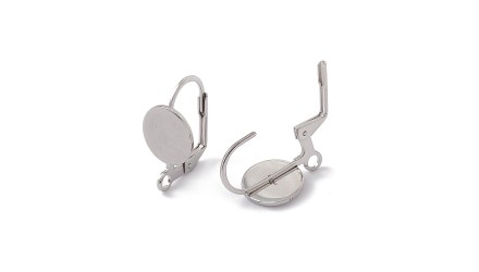 Support dormeuse acier à coller pour cabochon pour création de bijoux