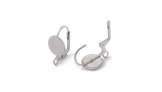 Support dormeuse acier à coller pour cabochon pour création de bijoux