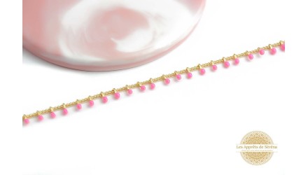 chaine laiton fuchsia
