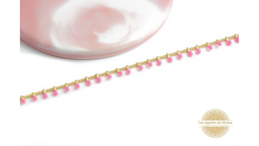 chaine laiton fuchsia