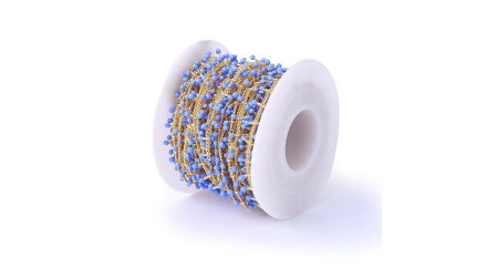 chaine emaillée bleu lavande