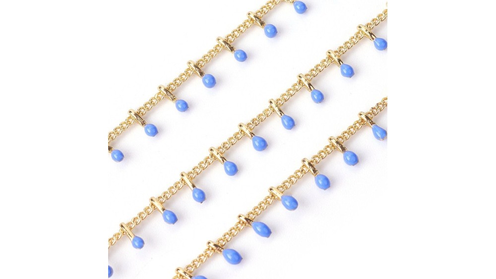 copy of Chaîne émaillée fuchsia laiton plaqué or 18k