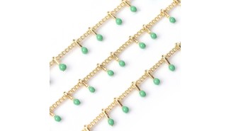 copy of Chaîne émaillée fuchsia laiton plaqué or 18k