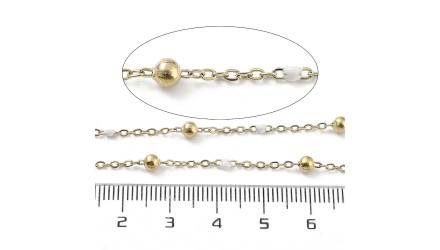 copy of Chaîne satellite émaillée rose tendre acier inoxydable or