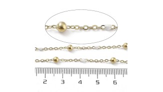 copy of Chaîne satellite émaillée rose tendre acier inoxydable or