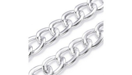 copy of Chaîne maille gourmette gros maillon 22x17mm en aluminium couleur or