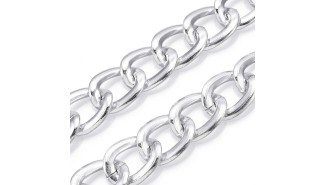 copy of Chaîne maille gourmette gros maillon 22x17mm en aluminium couleur or